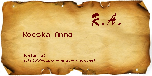 Rocska Anna névjegykártya